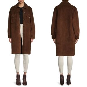 NWT Rebecca Minkoff Harper Long Wool Teddy Coat Large